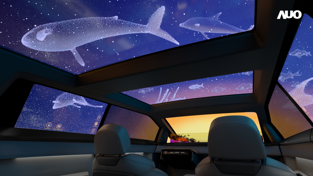 LEYU�پW��Smart Cockpit 2025չʾһϵ���I�ȘI���Micro LED Display HMI ��Q���������лþ�ȫ����Ļ(Vitrual Sky Canopy)��ȫ���׶Ȍ����ߴ���͸��Micro LED �@ʾ�����촰�đ��ã�����o߅�H�ĳ���ʽ�w�